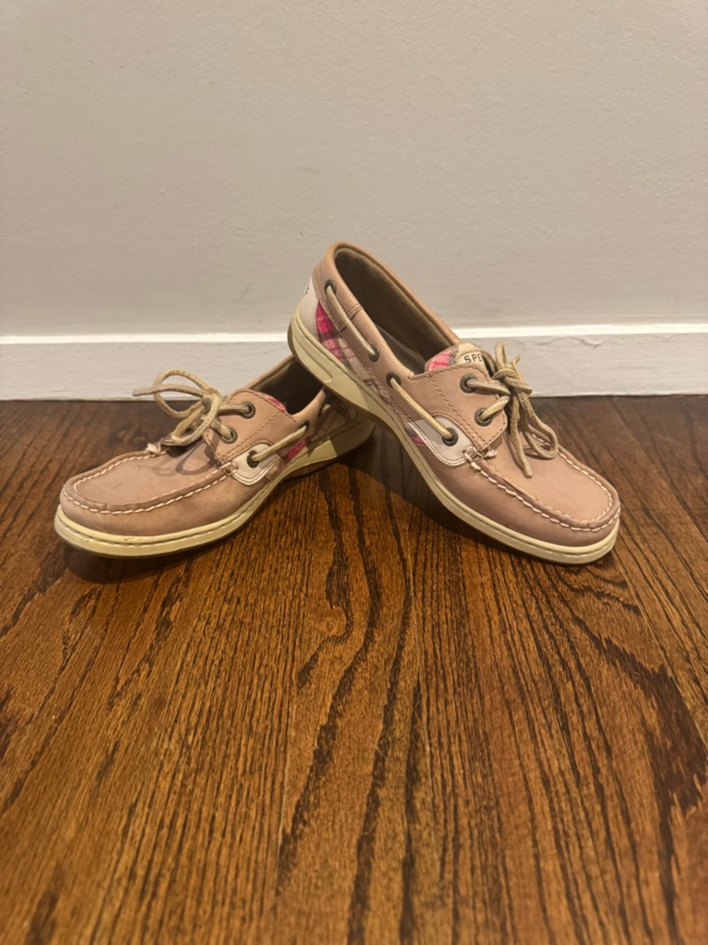 Sperry Pink and Tan Women's Deck Moccasins